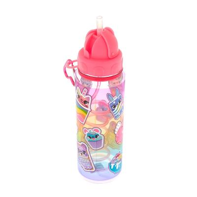 China Sustainable Personalized Printed Drinking Water Bottle Travel Tumbler With Straw For Kids for sale