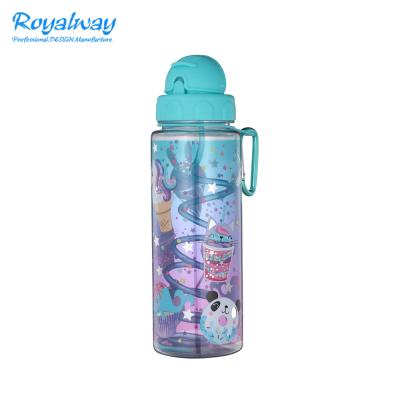 China Sustainable Flip Straw Acrylic Water Drink Bottle With Full Color Printed 700ml for sale