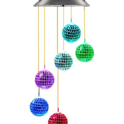 China Colorful Light Outdoor Waterproof Solar Discoloration Yard Garden Cute Gift for Lady Disco Party Decorative Ball Solar Lamp for sale