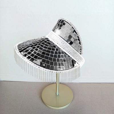 China New Character Party Festival Activity Festival Mirrored Disco Ball Fashion Baseball Outdoor Golf Beach Tassel Sun Hat Disco Ball Hats for sale