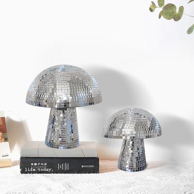 China Contemporary Hot Selling Creative Party Dining Mushroom Home Fashion Disco Ball Decoration Christmas Decoration Supplies Cute Mirror Mushroom for sale