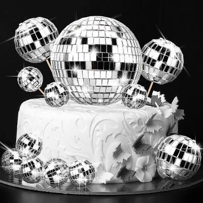 China Wholesale Cheap Cake Decorating Disco Ball 23 Pcs Mini Disco Ball Cake Decorating Ornaments Birthday Party Cake Dessert Gift Box Cake Decorating Disco Ball for sale