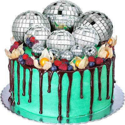 China Cake Decorating Disco Ball 11 Pcs Disco Ball Cake Decorating Ornaments Birthday Dessert Cookie Gift Box Disco Mirror Ball Cake Decorating Top Disco Ball for sale