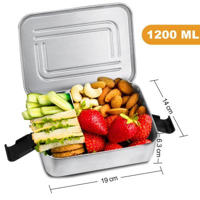 China Lunch Aohea Nylon Buckle Stainless Steel Bento Box Easy Clean Polishing Leakproof Lunch For Kids for sale