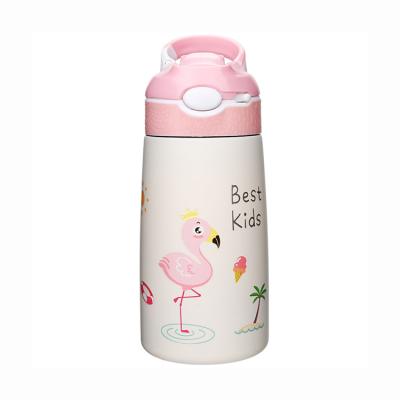 China PORTABLE Sublimation Stainless Steel Kids Bottle 400ml Double Wall Water Straight Tumbler Straw Inside Sippy Bottles for sale