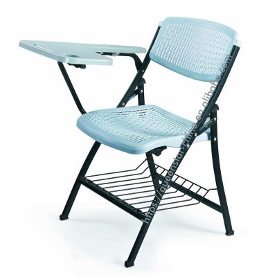 China QS-FTC02 School Modern Portable Plastic Table Chairs With Armrests Designs School Student Chairs for sale