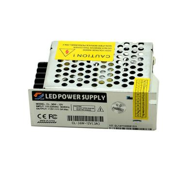 China SMPS Switching Power Supply 12V 3A 36W LED Driver Transformer for LED Strip Lighting en venta