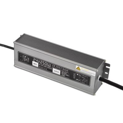 Cina Transformer 110 220V AC DC 24V 10A 250W IP67 Aluminum Waterproof switching power supply SMPS in vendita