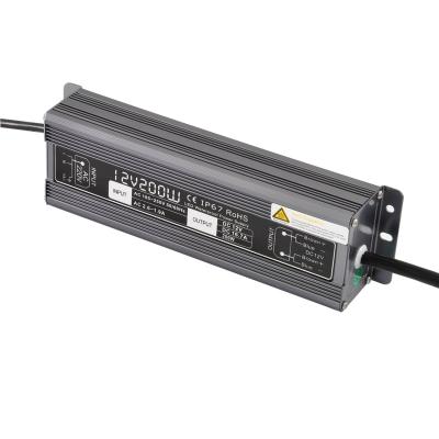 China AC DC IP67 12V 200W LED Waterproof Power Supply For Outdoor LED Lighting for sale