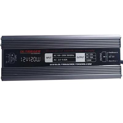 China 220V 230V 240V AC to 12V DC Waterproof Power Supply 10A 120W IP67 Electronic LED Converter for sale