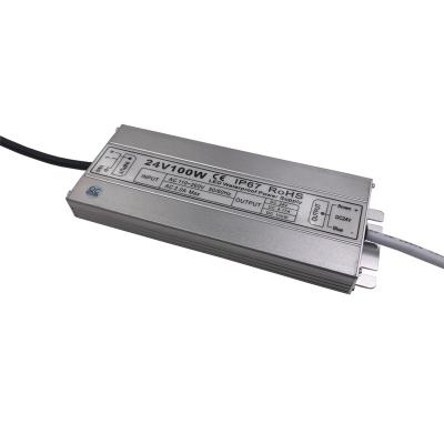 China Slim Waterproof Power Supply IP67 24V 12V 100W for Outdoor Led Lighting for sale