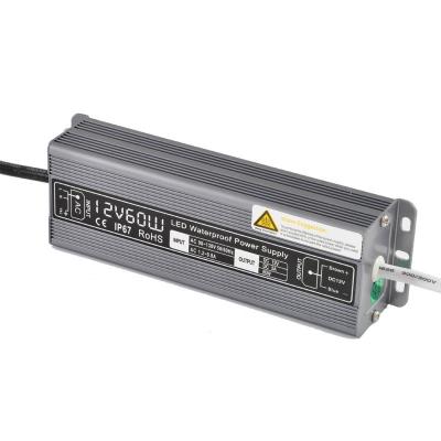 중국 110V-220V AC DC 12V 5A 60W Watts IP67 Waterproof Power Supply SMPS For Outdoor LED Strip 판매용