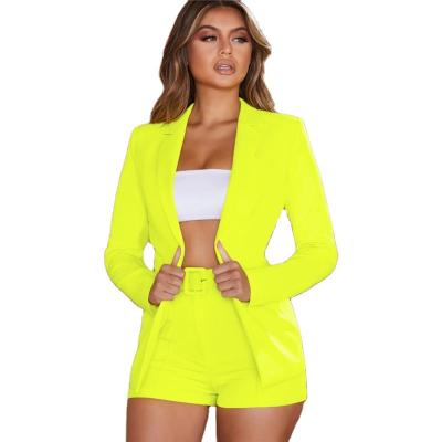 China 2021 New slim solid color lapel suit women's jackets temperament fashion small shorts suits womens for sale