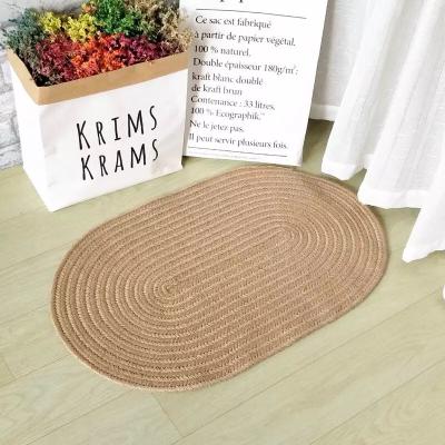 China Kitchen Bedroom Jute Wear Resistant Area Rug With Logo Washable Area Rugs Round Carpet Jute Carpet Mat for sale