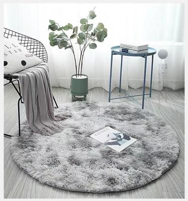 China Washable fluffy carpets living room rug raschel puzzle polypropylene fluffy blankets and blankets around circle rug for sale