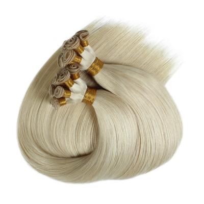 China Wholesale JP Straight Double Hand Drawn Tied Remy Hair Weft Extension, Hand Tied Hair Extension Weft Piano, Hand Tied Hair Weft Extension for sale