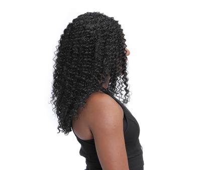 China Natural Body Wave Hair For Black African American Wome Heat Resistant Curly Fiber Wigs Black Long Kinky Synthetic Lace Front Wig 26 Inches for sale