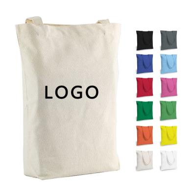 China Ecological; Reusable; 100% Organic Reusable Custom Printed Biodegradable Plain Cotton Canvas Blank Bulk Shopping Tote Bag With Zipper And Inner Pocket for sale