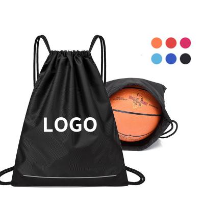 China Cheap Custom Waterproof Polyester Drawstring Bag Gym Sports Draw String Bags Sports Drawstring Backpack Bag for sale