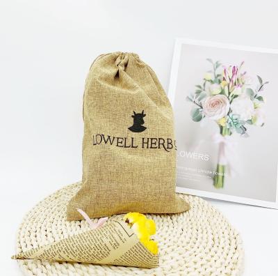 China Ecological; Reusable; Logo Small Hessian Burlap Jute Customized Biodegradable Bags Drawstring Bag for Christmas Candy Birthday Wedding Party Favors Jewelry for sale