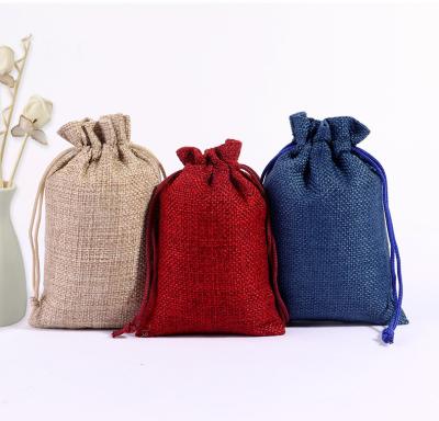 China Ecological; Reusable; Biodegradable Hot Sale Custom Eco Friendly Small Logo Printed Pouch Burlap Burlap Drawstring Gift Bag With Handles for sale