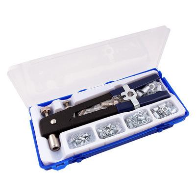 China alloy nut & 86pcs Iron Nut Quality Screw Nut Set Manual Rivet Gun Jaw Nail Gun Rivet Gun Set for sale