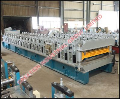 China Double Layer Corrugated and Trapezoidal Box Shape Roofing Sheet Making Machine for sale