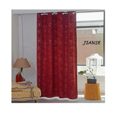 China 2022 new hot sale blackout velvet curtain printed black fabric windows curtain for living room for sale