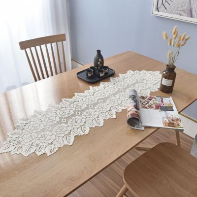 China Hot sales waterproof tablecloth new design lace up 33X114CM two color tablecloth for home decoration for sale