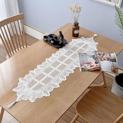 China Wholesale Waterproof White Lace Tablecloth Lace Table Cover For Boho Wedding Banquet for sale