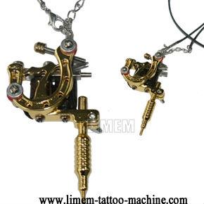 China Mini Stainless Steel Tattoo Gun Tattoo Machine Necklace for sale