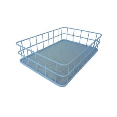 China Sustainable Storage Basket Metal Wire Bathroom Shelves Wire Toiletries Storage Basket for sale