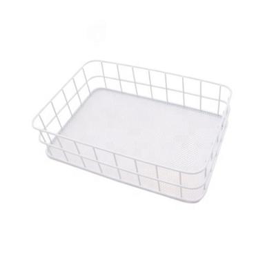 China Sustainable Wholesale Storage Basket Metal Wire Bathroom Shelves Wire Storage Baskets for sale