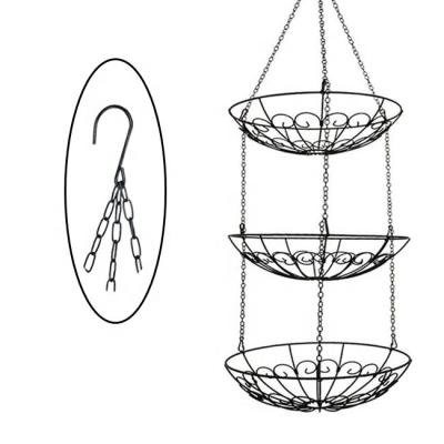 China 3 Tier Sustainable Metal Hanging Fruit Basket for sale