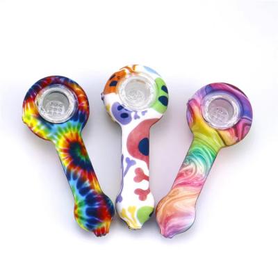 China Contemporary Popular Colored Glass Advanced Device Herb Air Shelter Pipe Tobacco Hand Spoon Smoking Pipe Smoking Accessories for sale