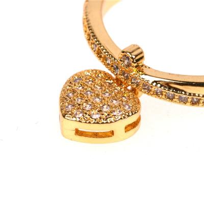 China PSH Jewelry Copper Nickel Free Lead Free Gold Plated Pendant Heart Shape To Propose Love Ring For Girlfriend for sale