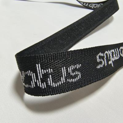 China Viable web jacquard ribbon nylon jacquard webbing English alphabet webbing computer jacquard logo shoulder strap can be ordered for sale