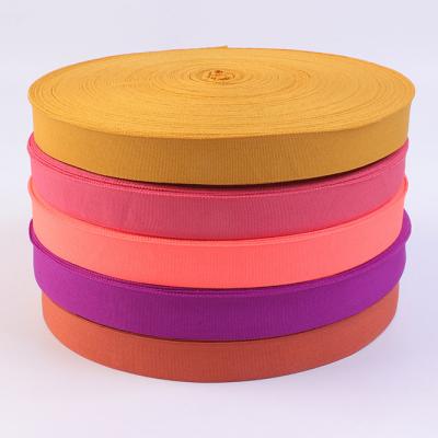 China Polyester durable high gear with single grain with shoes and apparel multi-specification color spot supply of all kinds of edge tape for sale