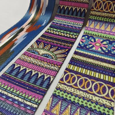 China Factory direct sale polyester webbing bag shoulder belt heat transfer viable doubleside printed printing nylon webbing for sale