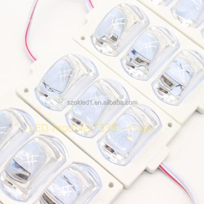 China led module RGB 12v, 3leds 7338 car fender lights, holiday AlGaInP 2021 injection decoration led module lens for sale