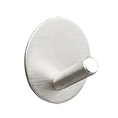 China Sustainable Fashion Round Beveled Silver Stainless Steel Metal Wall Hooks Hanger Hook for sale