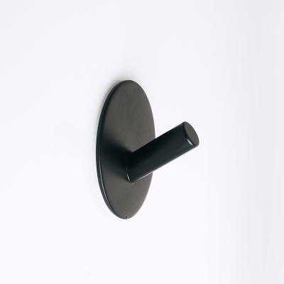 China Hot New Products Viable Round Small Black Beveled Wall Metal Robe Hooks for sale