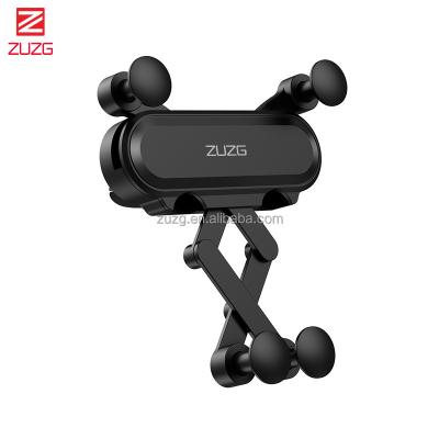 China ZUZG Adjustable ABS Air Vent Gravity Linkage Car Bracket Mobile Bicycle Motorcycle Phone Holder Mounts & Holders For Car for sale