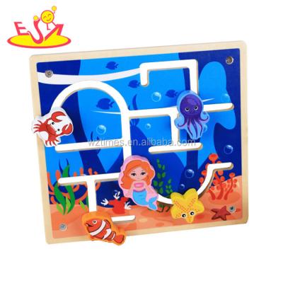 China Bring Merry to the Ocean Theme Wholesale Wooden Puzzle Toy Children Cartoon Maze Toy for Baby's Entertainment W11H038 for sale