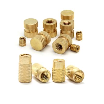 China Heavy industry china wholesale m3 m6 m8 brass manufacturer knurled threaded insert nut 8mm 42mm round knurled brass nut for sale