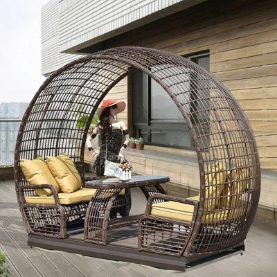 China Modern Simplicity Garden Outdoor Swing Chair Furniture Wicker Canopy Swing Rocking Chair For Adult for sale