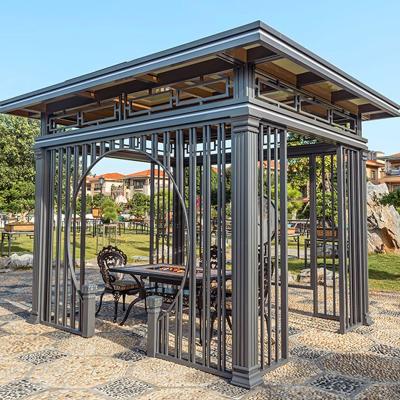 China Modern simplicity Most Popular Modern Patio Pergola Gazebo . Aluminum Adjustable Outdoor Louvered Pergola With Curtains And Netting for sale