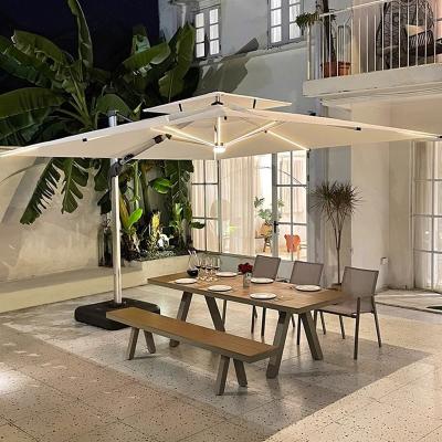 China Modern simplicity High Quality solar led patio umbrella outdoor parasol large roman umbrella for sale