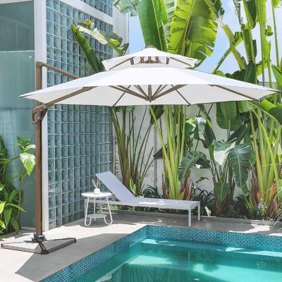 China Modern simplicity Parasol Outdoor Big Garden Sun Aluminum hotel pool Windproof patio Roman Cantilever Umbrella for sale