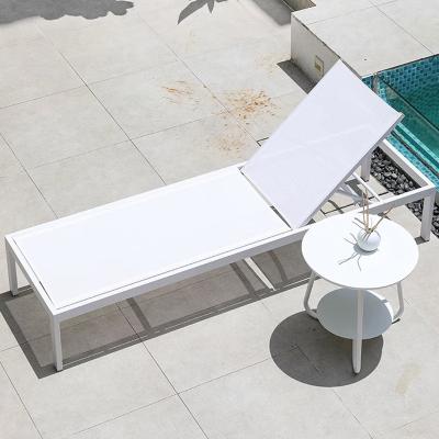 China Modern simplicity Wholesale Aluminum Stacking Beach Sun Bed Garden Furniture Outdoor Modern Luxury Pool Chair Sun Loungers for sale